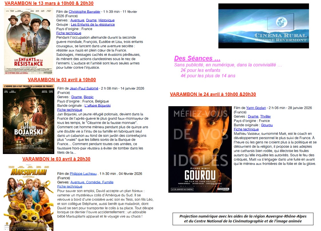 Programme mars avril 2026